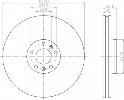HELLA PAGID 8dd355109851 -  Тормозной диск